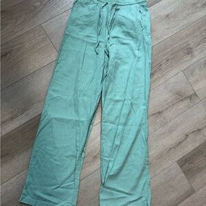 GAP Mint Green Linen Drawstring Pants